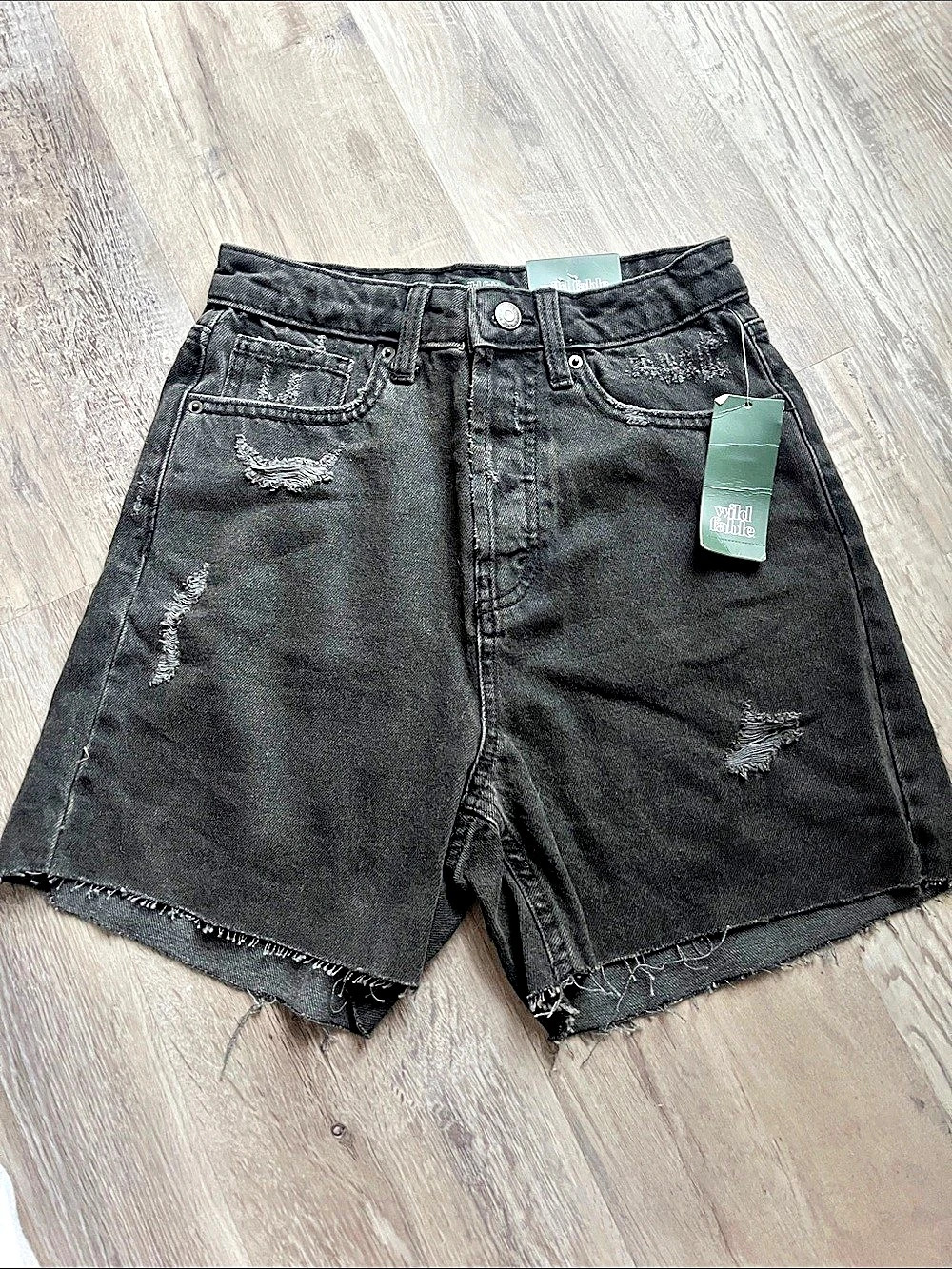 Wild Fable Distressed Black Jean Shorts NWT